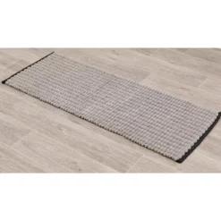 TAPIS POLYESTER COTON BICOLORE 45X120CM FICELLE NOIR