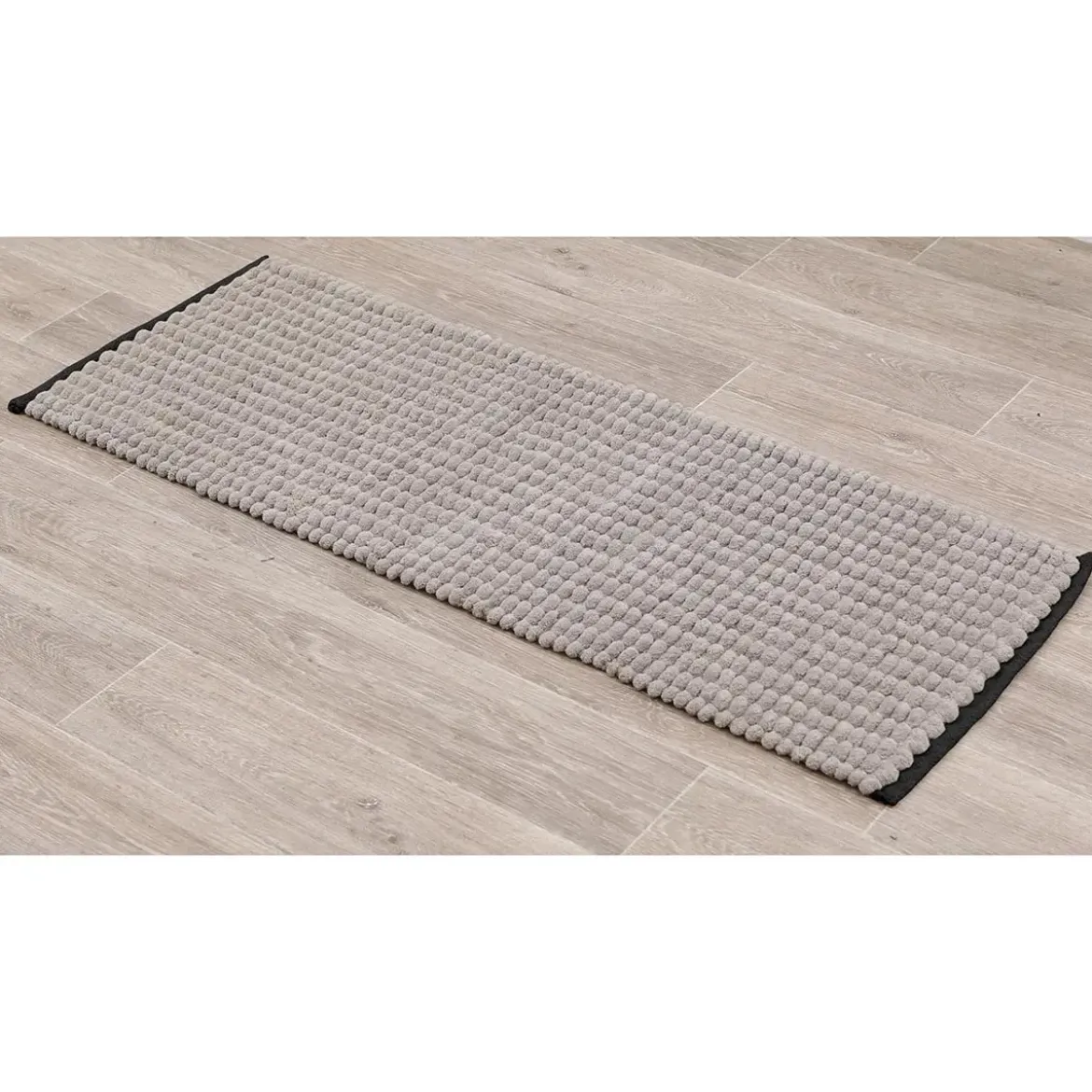 TAPIS POLYESTER COTON BICOLORE 45X120CM FICELLE NOIR