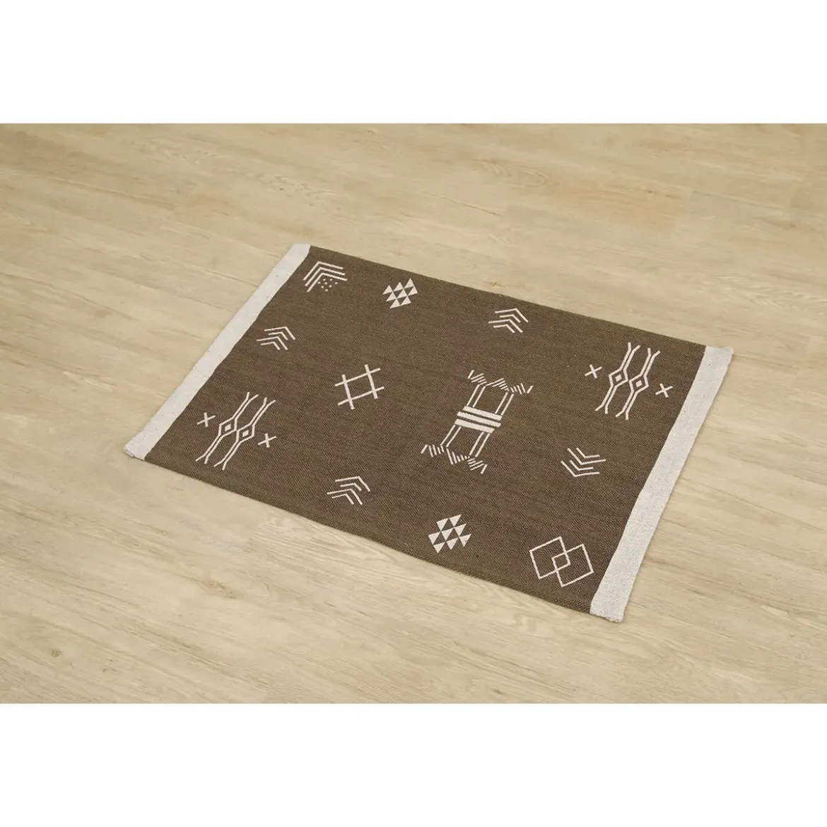 TAPIS TRIBAL FOND TAUPE 60X90CM BEIGE MARRON