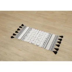 TAPIS AGADIR 45X90CM NOIR BLANC