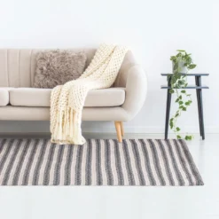 TAPIS BEIGE MOTIFS BLEU 120X170CM