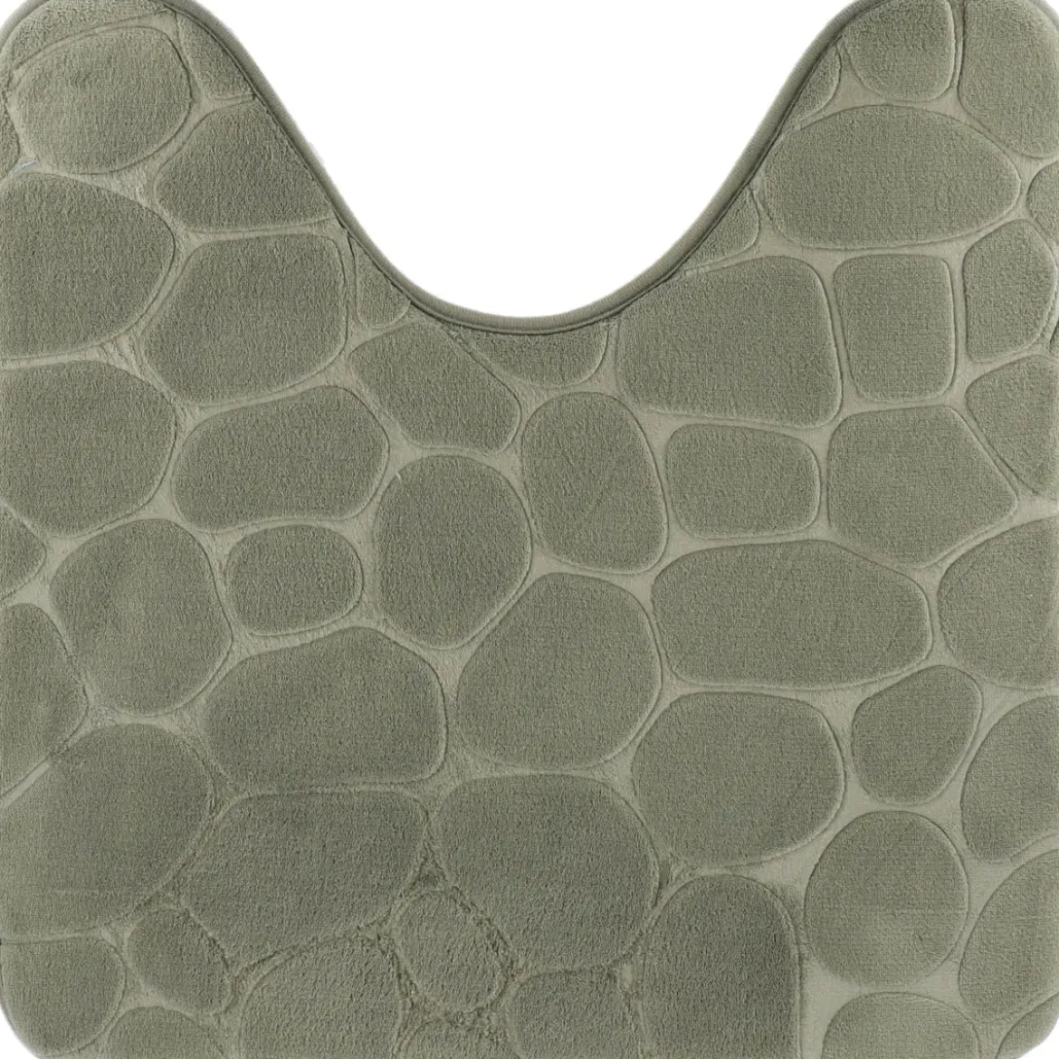 TAPIS CONTOUR WC MEMOIRE DE FORME GALET 45X50CM KAKI