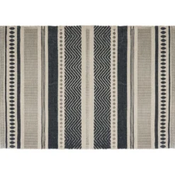 TAPIS COTON IMPRIME GRIS FONCE 60X90CM