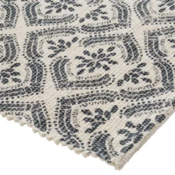 TAPIS COTON IMPRIME GRIS FONCE 60X90CM