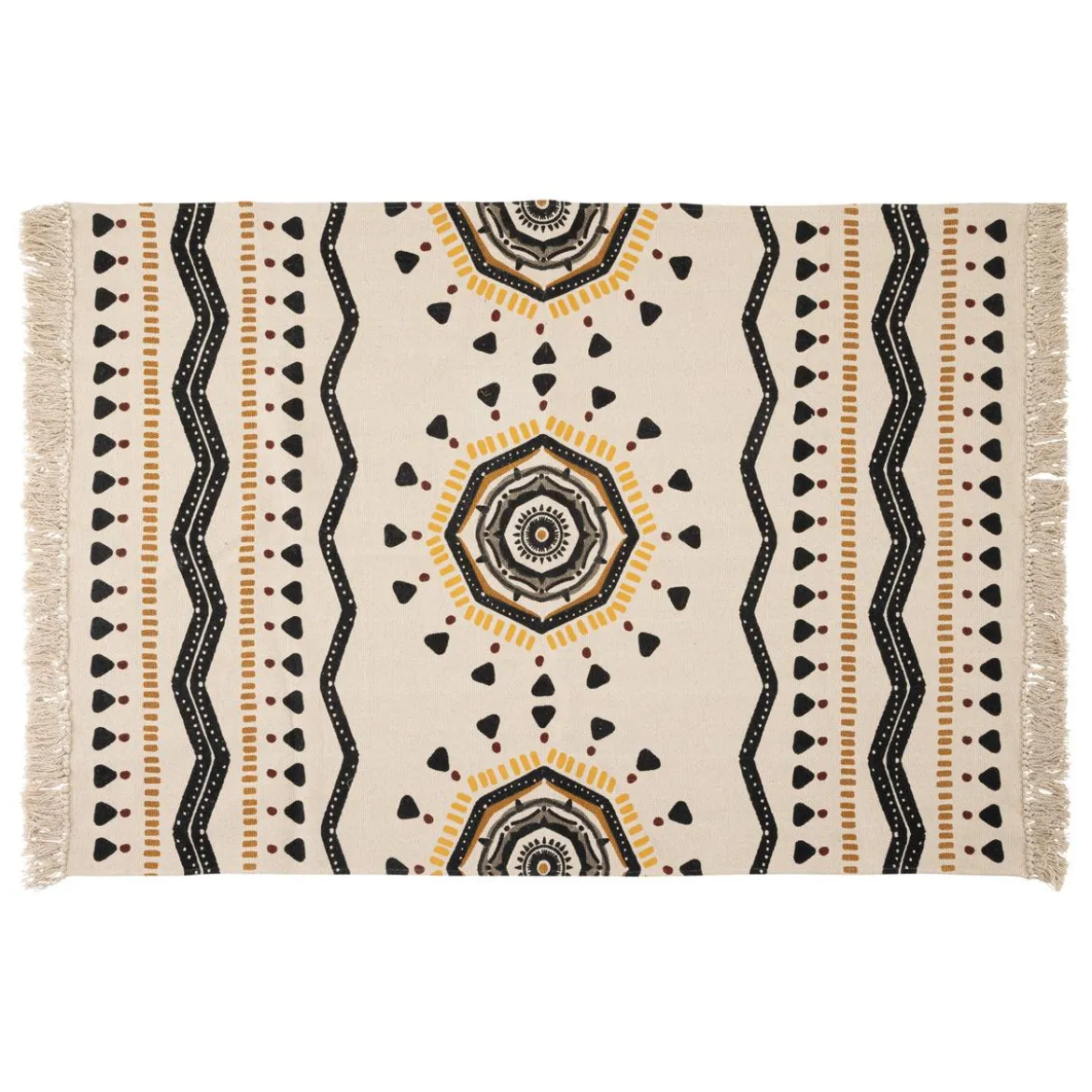 TAPIS COTON IMPRIME TRIBAL 120X170CM