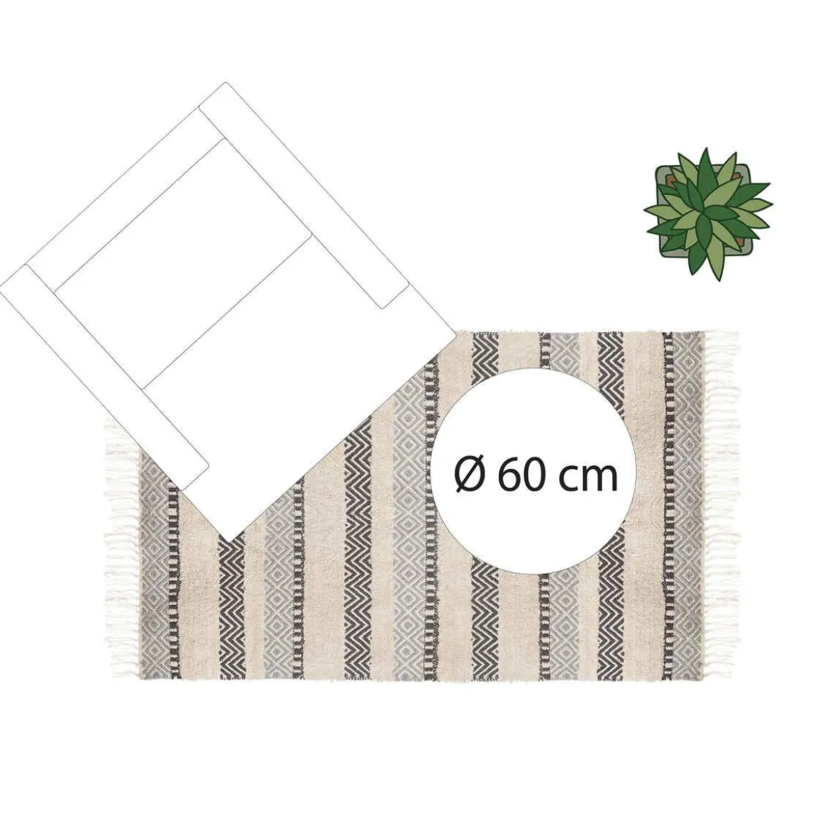 TAPIS COTON RELIEF 2 D.90X150CM