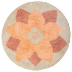 TAPIS COTON TUFTE FLEUR D.100 CM