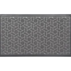 TAPIS CUBIQUE 43X75CM CAOUTCHOUC GRIS FONCE