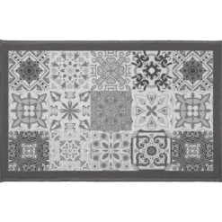 TAPIS DECO RECTANGLE 50X80 CM IMPRIME PERSANE GRIS