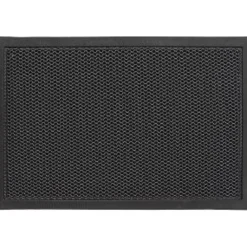 TAPIS 3D GRILLE 40X60CM POLYESTER TPE GRIS NOIR
