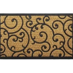 TAPIS ELOI 45X75CM COCO TRESSE CAOUTCHOUC ARABESQUE