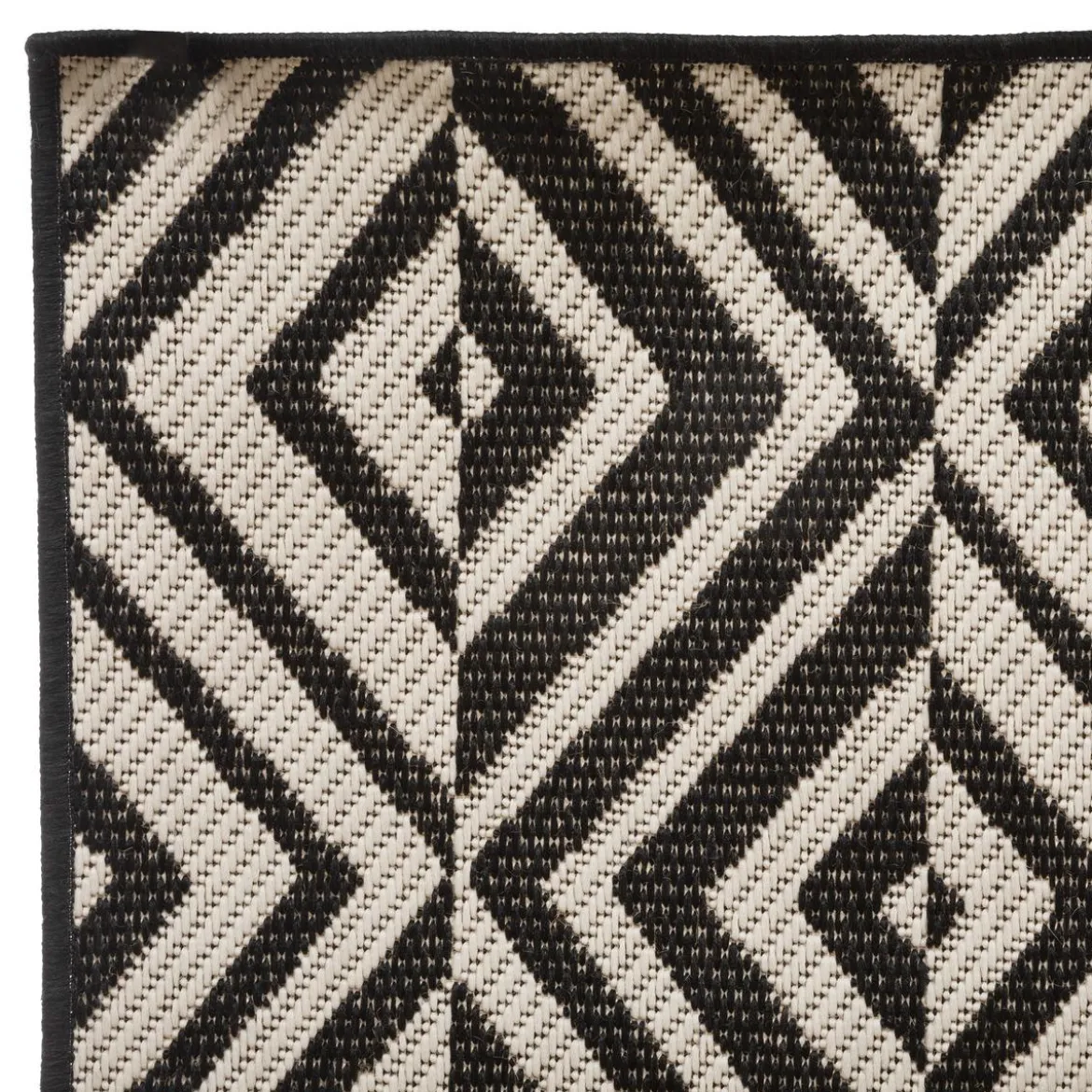 TAPIS EXTERIEUR ET INTERIEUR COLOR NOIR ET BLANC 120X160CM