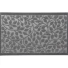 TAPIS FEUILLAGE 45X75CM POLYESTER CAOUTCHOUC GRIS FONCE