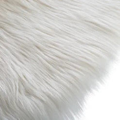 TAPIS FOURRURE ROND BLANC