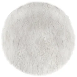 TAPIS FOURRURE ROND BLANC