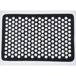 TAPIS HAROLD 40X60CM GRILLE CAOUTCHOUC NOIR