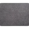 TAPIS HEXAGONE 45X60CM POLYESTER VELOURS GRIS FONCE