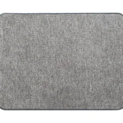 TAPIS HEXAGONE 45X60CM POLYESTER VELOURS GRIS CLAIR