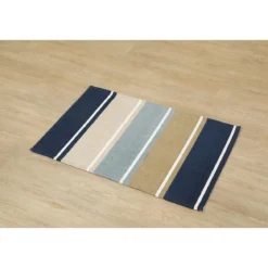 TAPIS IMPRIME 5 COULEURS 60X90CM NATUREL BLEU