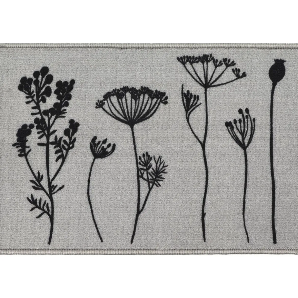 TAPIS IMPRIME 40X60CM POLYAMIDE HERBIER GRIS