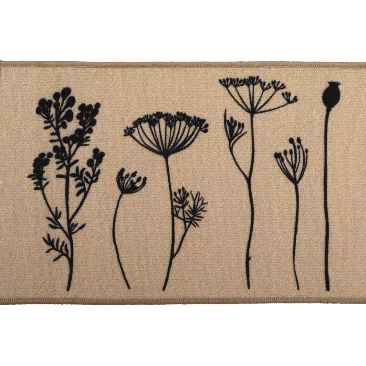 TAPIS IMPRIME 50X80CM POLYAMIDE HERBIER BEIGE