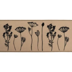 TAPIS IMPRIME 50X120CM POLYAMIDE HERBIER BEIGE