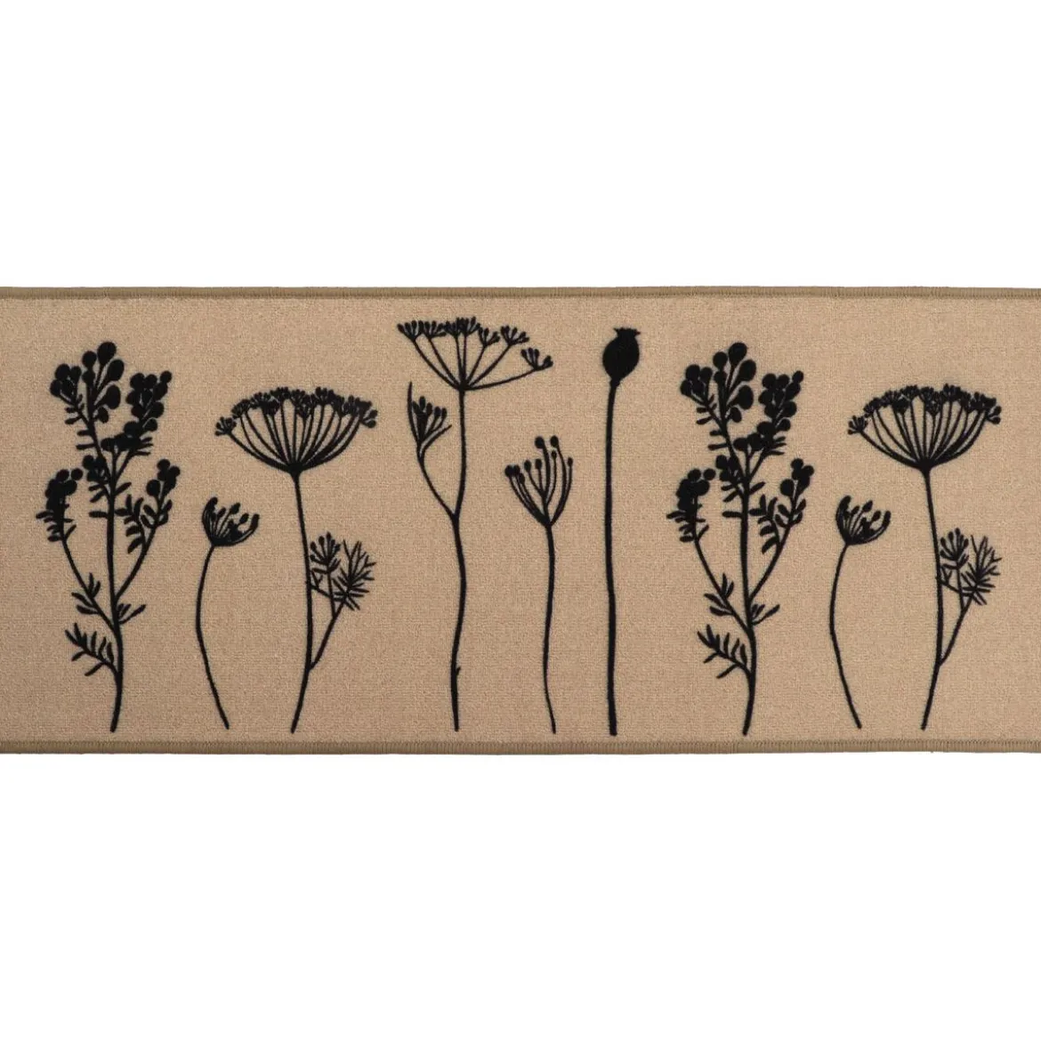 TAPIS IMPRIME 50X120CM POLYAMIDE HERBIER BEIGE