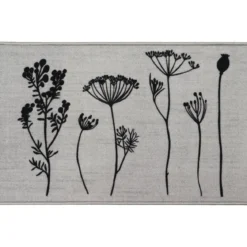 TAPIS IMPRIME 50X80CM POLYAMIDE HERBIER GRIS