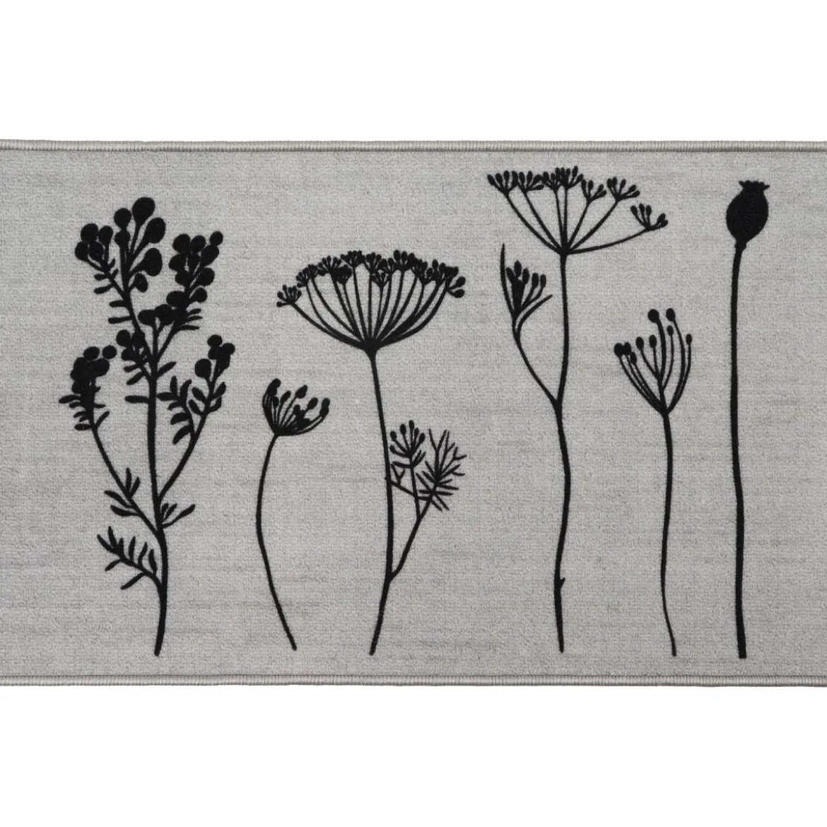 TAPIS IMPRIME 50X80CM POLYAMIDE HERBIER GRIS