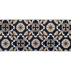 TAPIS IMPRIME 50X120CM POLYESTER CARMEN NOIR