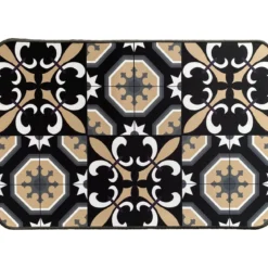 TAPIS IMPRIME 40X60CM POLYESTER CARMEN NOIR
