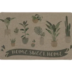 TAPIS IMPRIME 50X80CM POLYESTER HOME SWEET HOME BEIGE