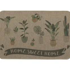 TAPIS IMPRIME 40X60CM POLYESTER HOME SWEET HOME BEIGE