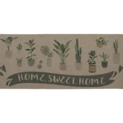TAPIS IMPRIME 50X120CM POLYESTER HOME SWEET HOME BEIGE