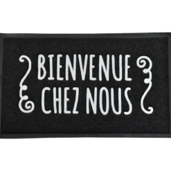 TAPIS IMP 45X75CM PVC NOIR BIENVENUE