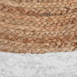 TAPIS JUTE BORD BLANC D.120CM