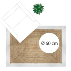 TAPIS JUTE BORD BLANC D.120X170CM