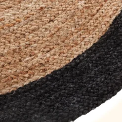 TAPIS JUTE BORD NOIR D.120CM