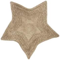 TAPIS JUTE ETOILE POIS DORES