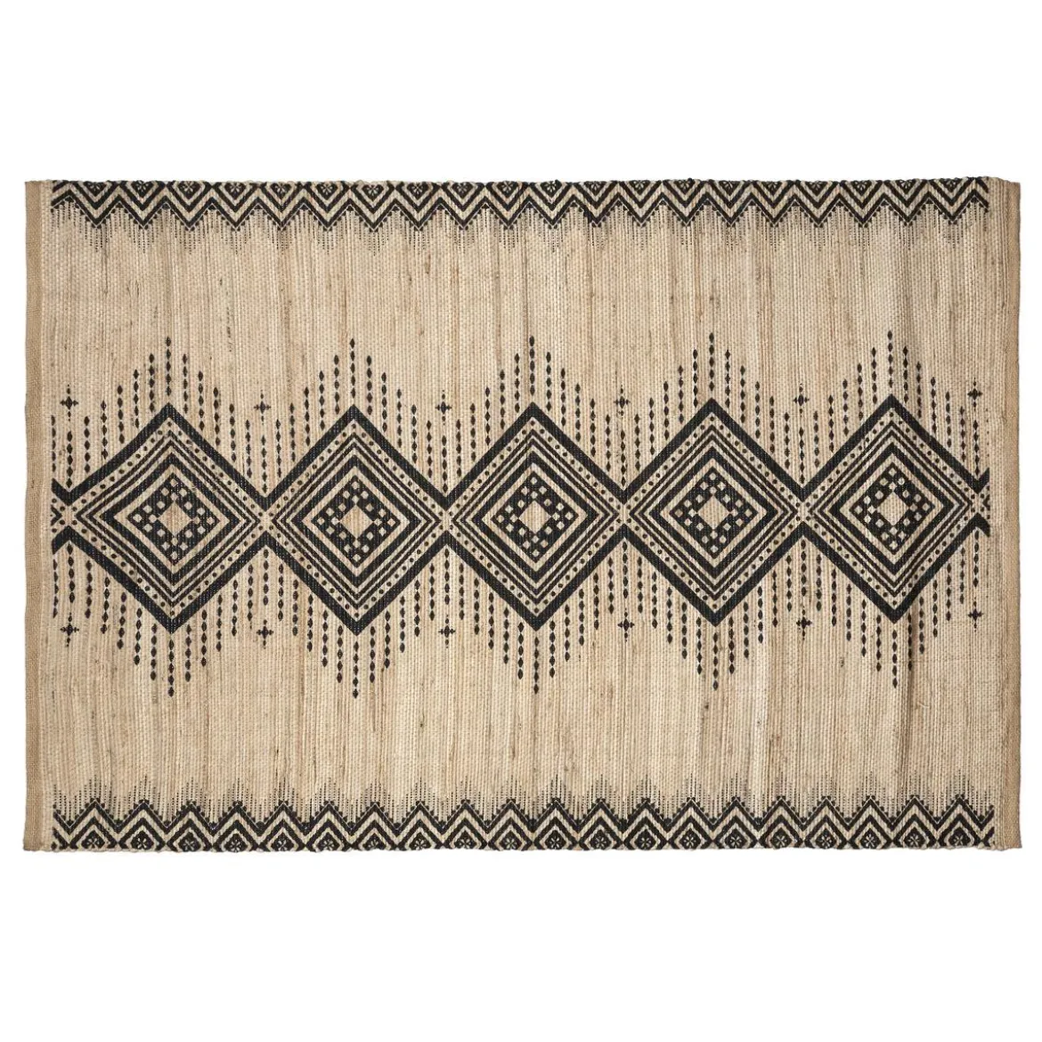 TAPIS JUTE IMPRIME ETHNIQUE D.120X170CM