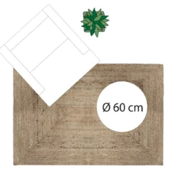 TAPIS JUTE NATUREL D.120X170CM