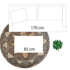 TAPIS JUTE ROND IMPRIME LIVIN D.120CM