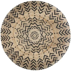 TAPIS JUTE ROND IMPRIME LIVIN D.120CM