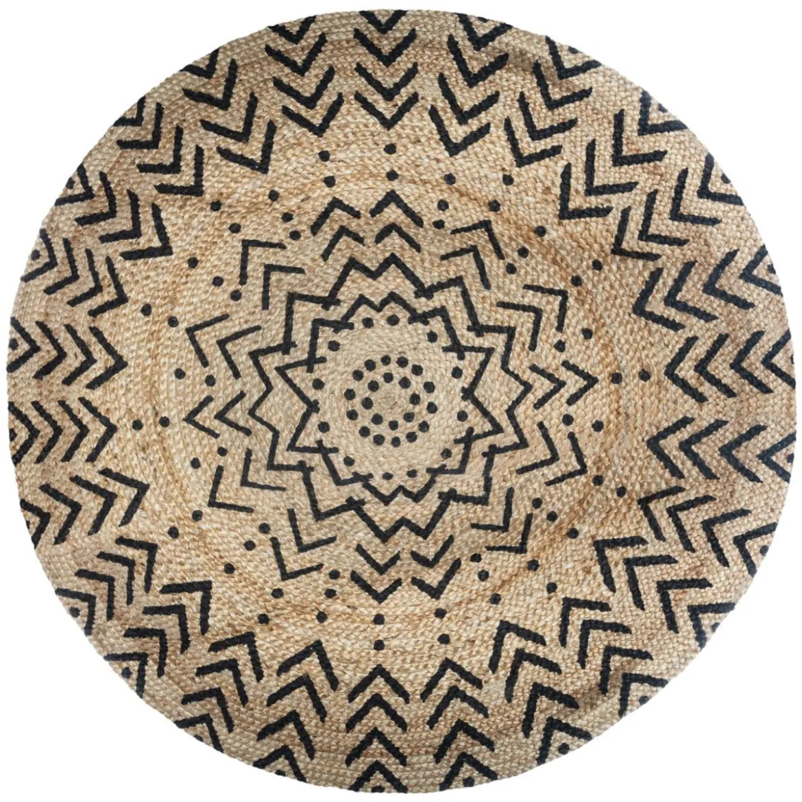 TAPIS JUTE ROND IMPRIME LIVIN D.120CM