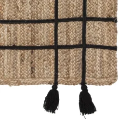TAPIS JUTE TRESSE POMPON 118X170CM