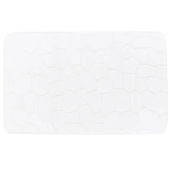 TAPIS MEMOIRE DE FORME MICROFIBRE GALET 50X80CM BLANC