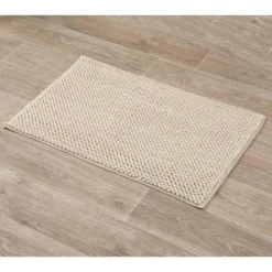 TAPIS MICROFIBRE BOULES 50X80CM BEIGE