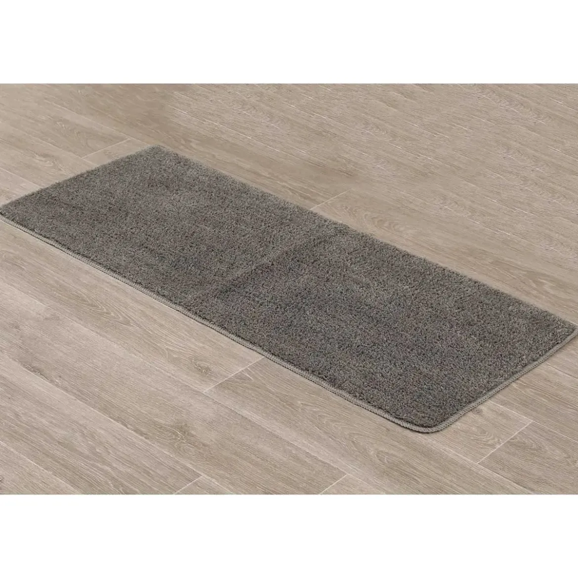 TAPIS MICROFIBRE DOUBLE VASQUE 50X120CM DESSOUS LATEX TAUPE