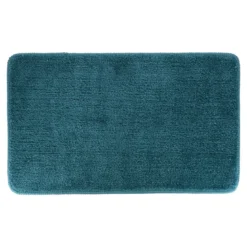 TAPIS MICROFIBRE DOUX DESSOUS LATEX 45X75CM BLEU CANARD