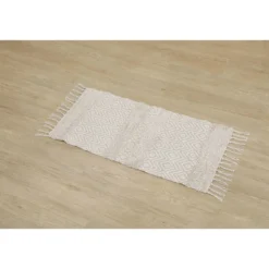 TAPIS PALMA COTON 45X90CM NATUREL BEIGE